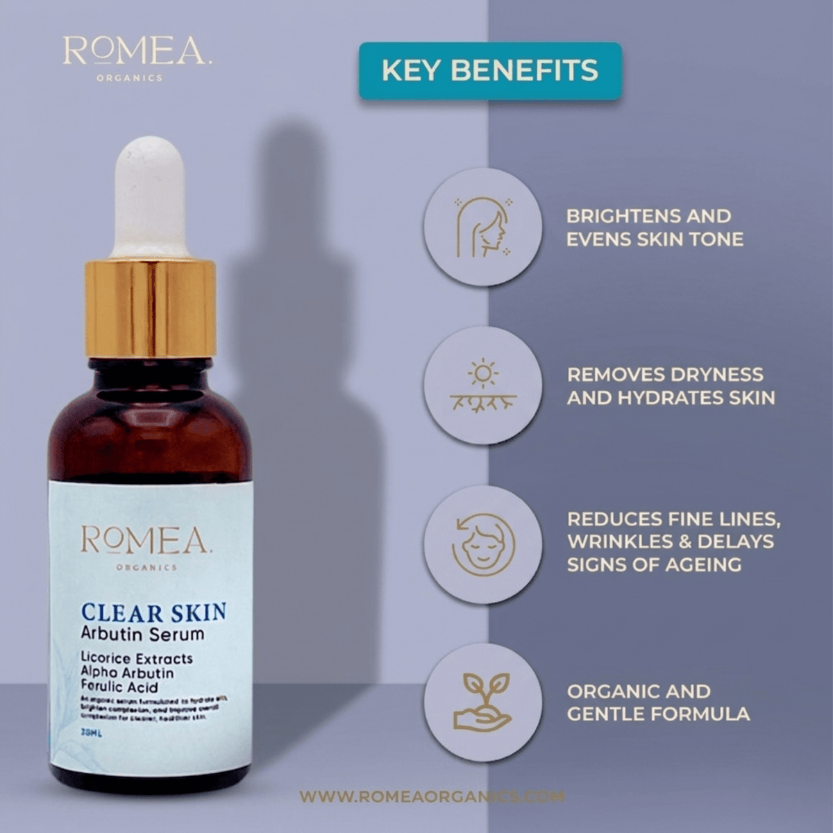 Clear Skin Arbutin Serum - Romea Organics