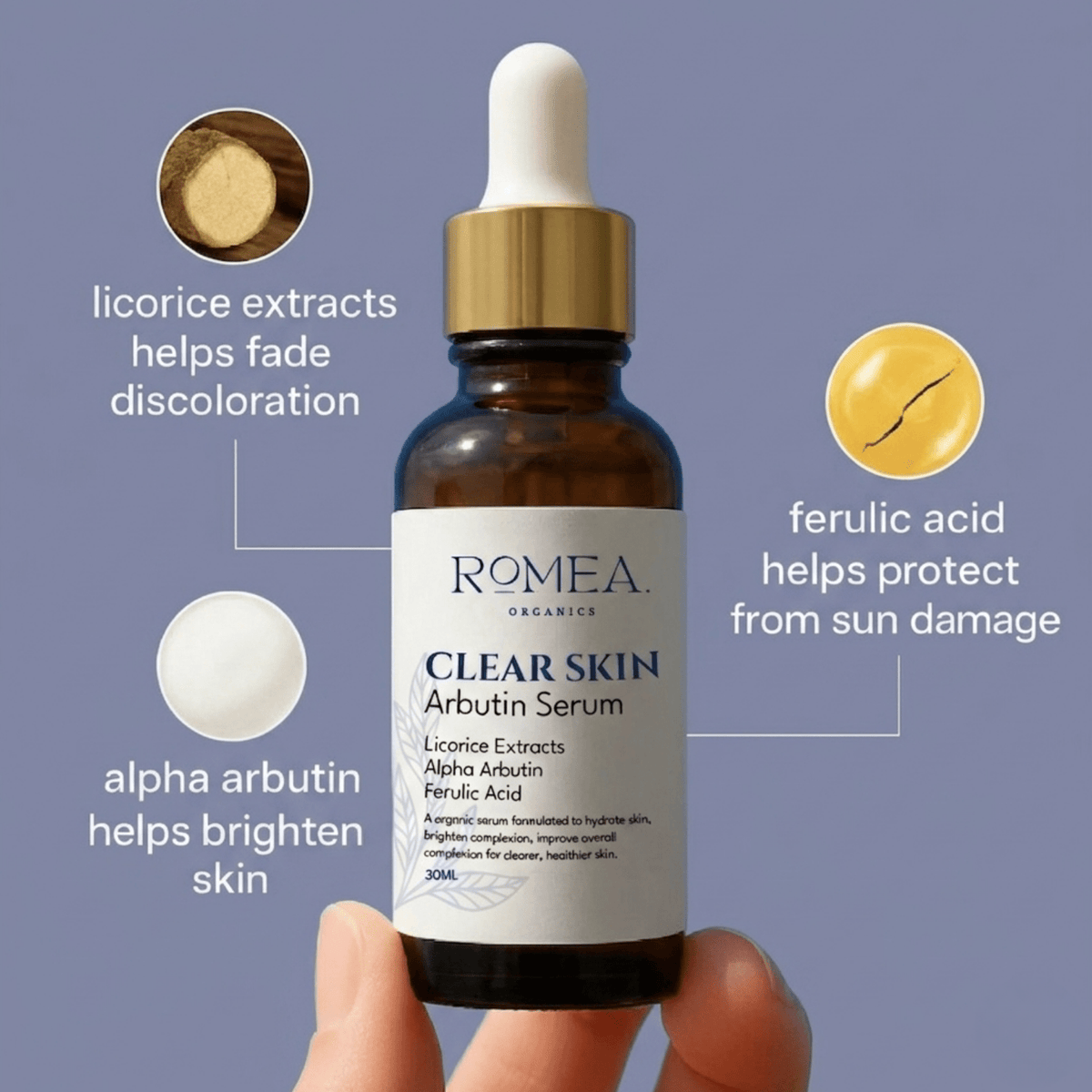 Clear Skin Arbutin Serum - Romea Organics